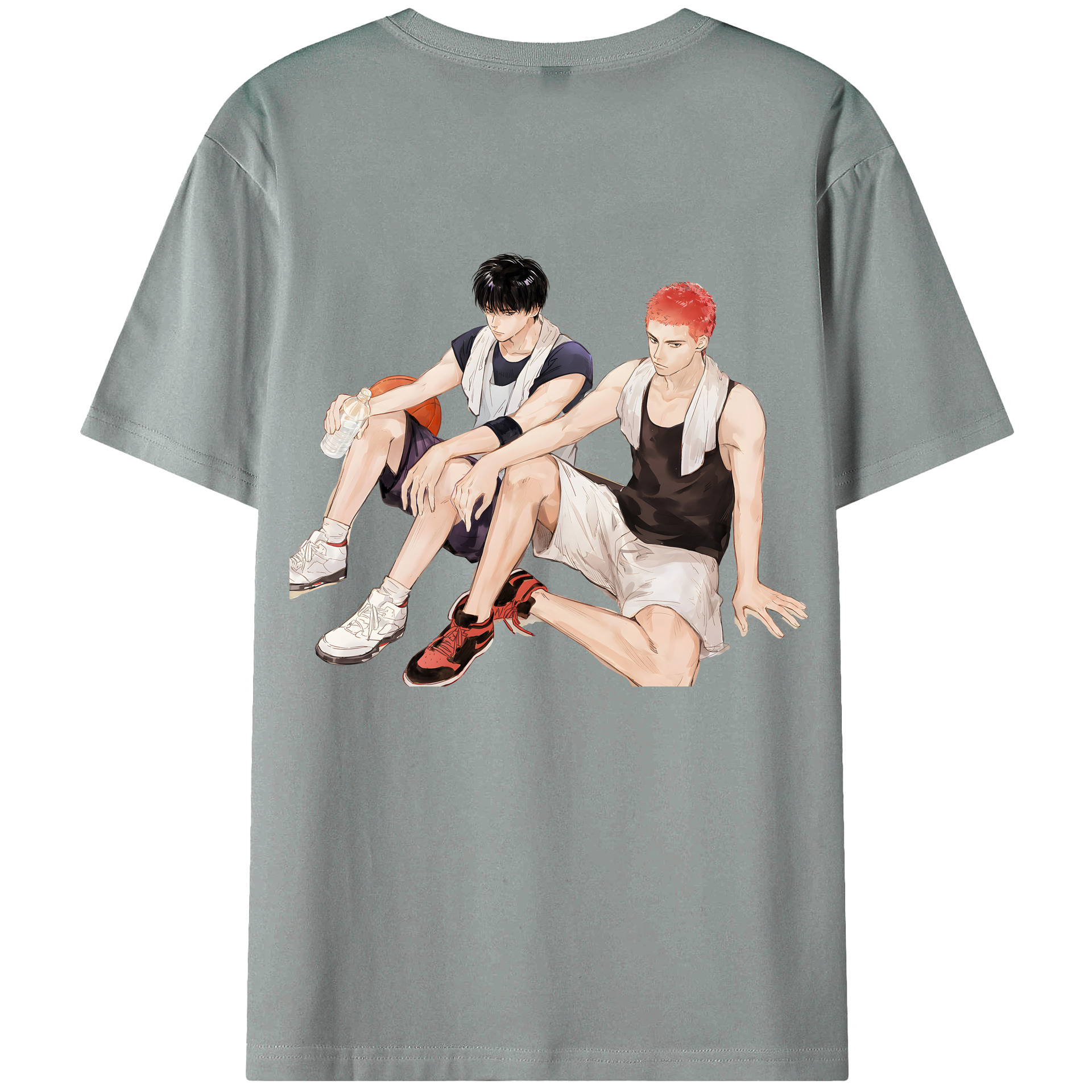 （画像用） SLAM DUNK／スラムダンク 綿100％ メンズ半袖Tシャツ（バックプリント） 通気性